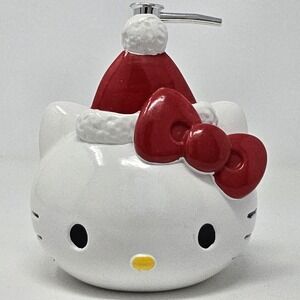 Sanrio Hello Kitty Ceramic Lotion Soap Dispenser Santa‎ Hat Christmas Jay Franco